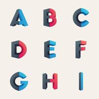 Set of Multi Color Alphabet vector