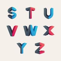 Set of Multi Color Alphabet vector