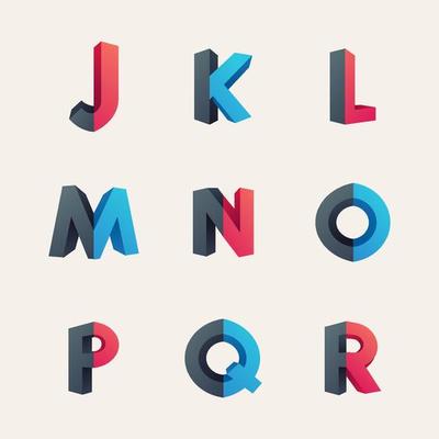Set of Multi Color Alphabet
