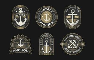 Set of Vintage Anchor Logo vector