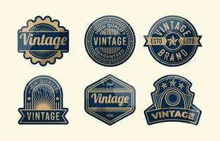 colección de logotipos de insignias vintage vector