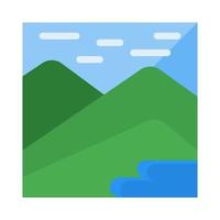 Mountain icon in flat style vector