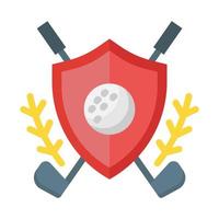 icono de club de golf en vector de estilo plano