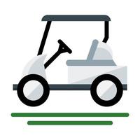 Golf cart, buggy car icon in flat style vector