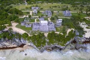tulum maya ruins aerial view panorama photo