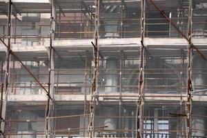 scaffolding on building restoration in Italy photo