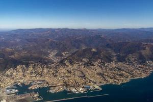 vista aérea de génova italia foto