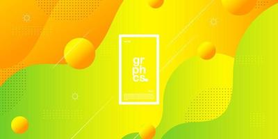 Modern bright green orange geometric business banner design. creative banner design with wave shapes and lines for template. Simple horizontal banner. Eps10 vector