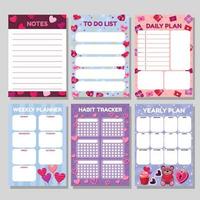 Hearts for Valentine Journal Template vector