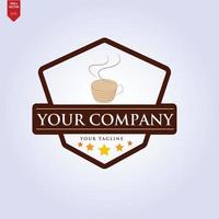 diseño de icono de vector de plantilla de logotipo de taza de café y frijoles vector gratis