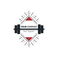 Gym club logotype. Sportsman silhouette character vector logo design template. Design element for logo, poster, card, banner, emblem, t shirt. Vector illustration Pro Vector