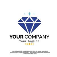 Diamond vector icons. Black, linear and color style. Abstract jewelry gemstones isolated on white. Blue crystals. Jewelry logo design. Free Vector