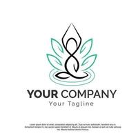 Set of Spa element Hand Drawn Logo with body and Leaves. Logo for spa and beauty salon, boutique, massage therapy, organic shop, relaxation, woman body, yoga, cosmetics store. Free Vector Free Vector