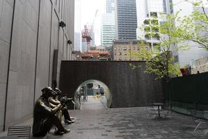 NEW YORK, USA - MAY 5 2019 -  Dog and bunny photographer statue photo