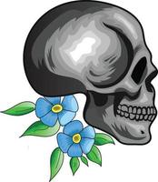 Skull vintage style. Vector illustration.