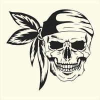 Skull vintage style. Vector illustration.