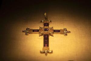 holy gold catholic cross pendant photo