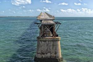 damaged bridge in key west island florida highway photo