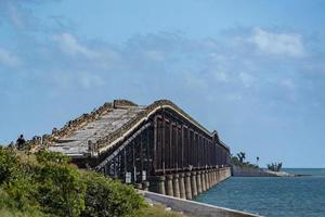 damaged bridge in key west island florida highway photo