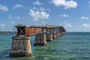 damaged bridge in key west island florida highway photo