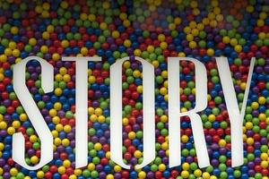 story word on colors balls photo