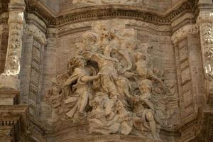 Valencia Spain gothic cathedral church external bas relief photo