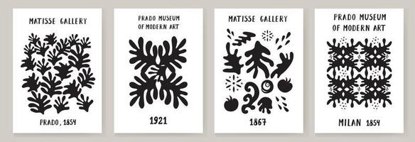 An abstract set of Matisse posters depicting an abstract face and geometric shapes. Aesthetic Contemporary Art, Illustration, Vector, Poster, Postcard. vector