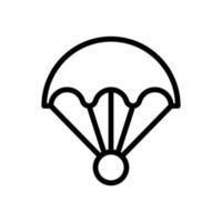 Parachute icon line isolated on white background. Black flat thin icon on modern outline style. Linear symbol and editable stroke. Simple and pixel perfect stroke vector illustration