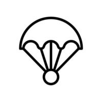 Parachute icon line isolated on white background. Black flat thin icon on modern outline style. Linear symbol and editable stroke. Simple and pixel perfect stroke vector illustration