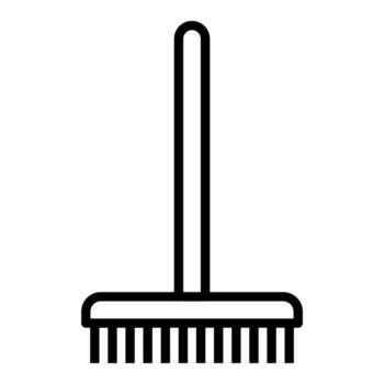 Rake icon line isolated on white background. Black flat thin icon on modern outline style. Linear symbol and editable stroke. Simple and pixel perfect stroke vector illustration