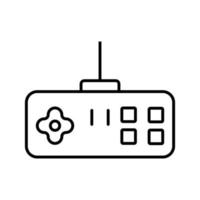 línea de icono de joystick de juego aislada sobre fondo blanco. icono negro plano y delgado en el estilo de contorno moderno. símbolo lineal y trazo editable. ilustración de vector de trazo simple y perfecto de píxeles