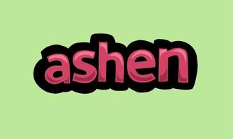 ASHEN writing vector design on a green background