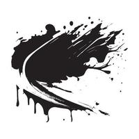 Smears, blots of black paint on a white background, dark colors - Vector