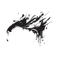 Smears, blots of black paint on a white background, dark colors - Vector