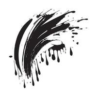 Smears, blots of black paint on a white background, dark colors - Vector