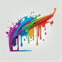 Smears, stains of colored paint on a white background, multicolored colors, rainbow - Vector