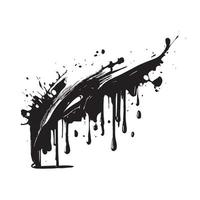 Smears, blots of black paint on a white background, dark colors - Vector