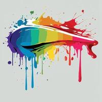Smears, stains of colored paint on a white background, multicolored colors, rainbow - Vector