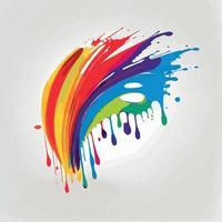 Smears, stains of colored paint on a white background, multicolored colors, rainbow - Vector