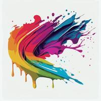 Smears, stains of colored paint on a white background, multicolored colors, rainbow - Vector