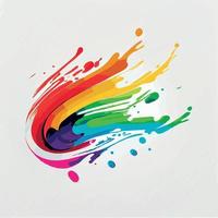 Smears, stains of colored paint on a white background, multicolored colors, rainbow - Vector