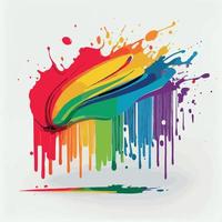 Smears, stains of colored paint on a white background, multicolored colors, rainbow - Vector