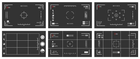 Photo camera viewfinder screen overlay frame vector
