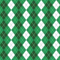 Green White Seamless Argyle Pattern vector