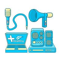 microphone, speaker and laptop element vector