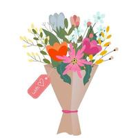 Spring flowers bouquet. Spring flowers. Vector illustration