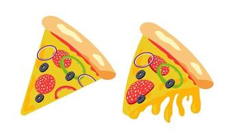 Testy pepperoni pizza. Fast food Illustration. Vector EPS10