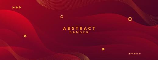 Abstract Red Fluid Wave Banner Template vector