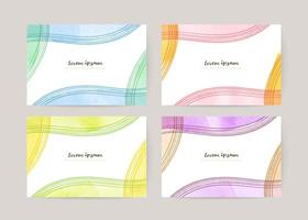 conjunto de fondo abstracto de acuarela de colores vectoriales. tarjeta de saludos, invitación, boda vector