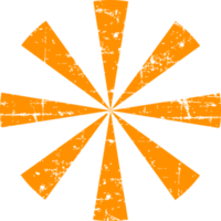 ronde retro strip oranje stijl met grunge png